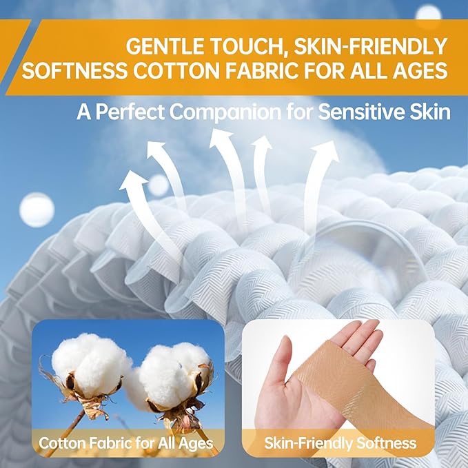 Dimora Uncut Kinesiology Tape, Original Cotton, 16' Elastic Athletic Tape for Muscle Pain Relief and Joint Support, 4 Rolls, Beige