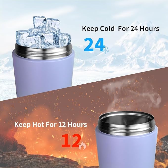 TOOFEEL Insulated Protein Shaker Bottle - 20 oz Double Walled Vacuum Metal, Keeps Cold/Hot, BPA Free Leakproof