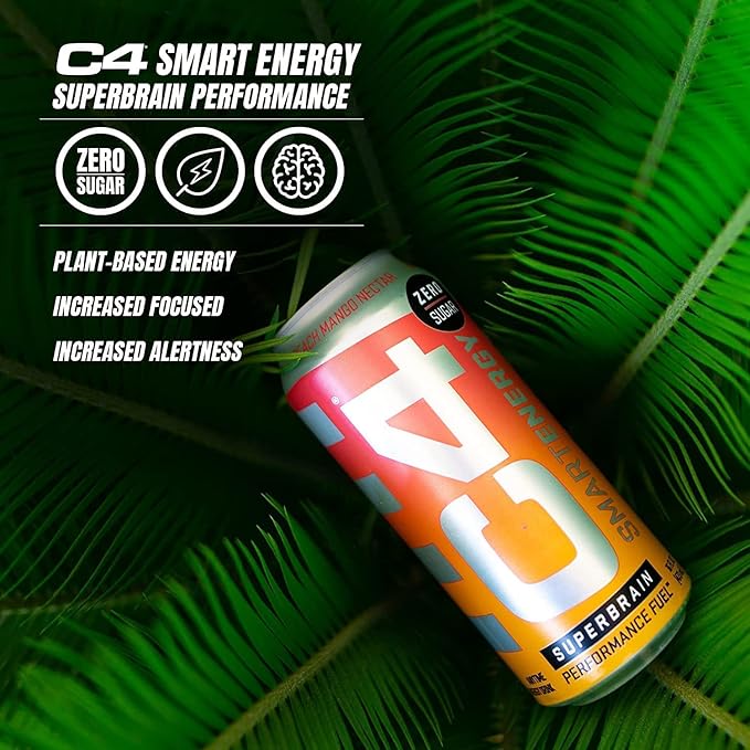 Cellucor C4 Smart Energy Drinks Variety Pack, Sugar Free Performance Fuel & Nootropic Brain Booster, Coffee Substitute or Alternative, 4 Flavor Berry Breeze Variety 12 Pack