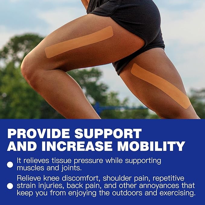 Kinesiology Tape Precut Strips, Athletic Tape 2 inch Wide, Waterproof Kinesiology Tape, Body Tape Kinesiology, Shoulder Tape, Kinetic Tape, Sports Tape Athletic Kinesiology Tape D20 Count