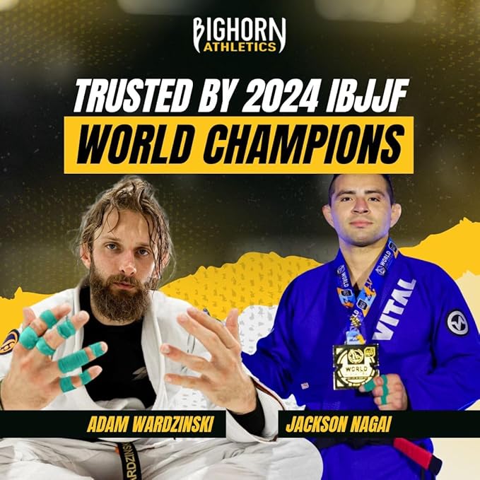 Bighorn Athletics Jiu Jitsu Finger Tape, Rock Climbing Tape | Multipurpose for Sports & Injuries: MMA, Volleyball, Football, Basketball, Tennis, Golf, Hands & Toes, 0.5-Inch x 45-feet, 8-Rolls, Green