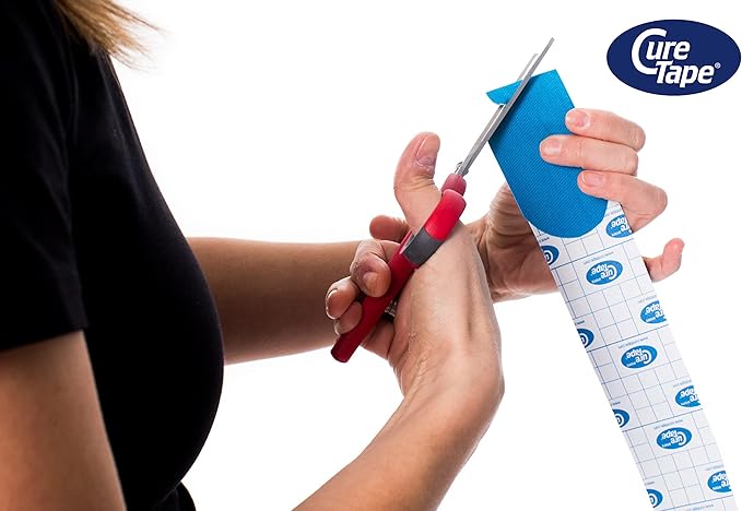 CureTape Sports | Kinesiology Tape for Muscle & Joint Pain | Elastic Therapeutic Tape | Waterproof Athletic Tape | Medical K Tape | 30% Stronger Adhesion | Blue | 2inx16ft | (Pack of 1)