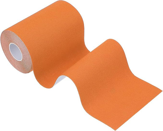 PATIKIL 5.5 Yard x 4 inch Kinesiology Tape, 1 Roll Adhesive Cotton Sports Muscle Support Tapes Waterproof Elastic Tape for Knee Ankle Wrist Shoulder, Orange