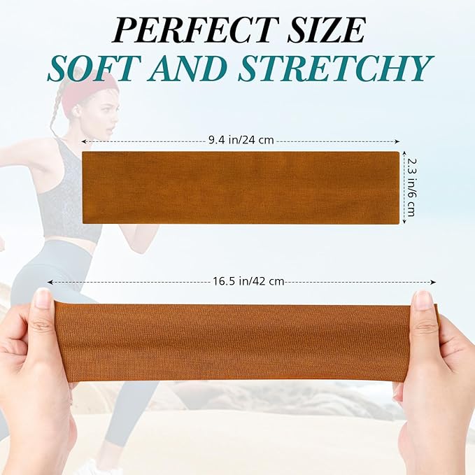 Headbands for Women Non Slip, Stretchy Sweat Headband for Workout Yoga Running, Head Bands for Women's Hair - 8 Pack