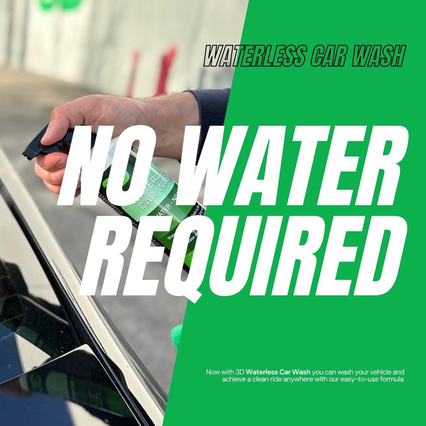3D Waterless Car Wash - Easy Spray Waterless Detailing Spray - No Soap or Water Needed - Great on Cars, RVs, Motorcycles & Boats 16oz.