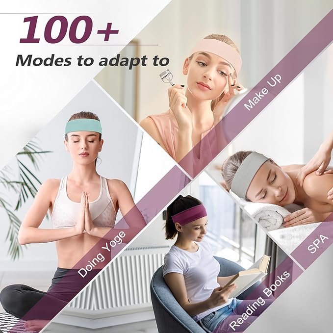 Headbands for Women Non Slip - 7PCS Fashion Sports Hair Bands for Women's Hair, Soft Cotton Cloth Stretchy Headbands for Women for Workout Yoga Running