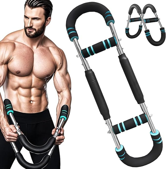 Twister Arm Trainer, 40-100lb Adjustable Chest Workout Equipment, Portable Power Twister Bar, 2025 New Adjustable Twister Arm Chest Exerciser，Detachable Design Fitness Anywhere