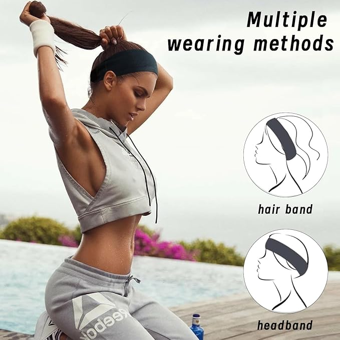 JOYOYO Unisex Headbands for Women's Hair Soft Stretchy Fabric Kylie Head Band Bandeaux Hair Accessories for Workout Gym Yoga Hair Band,100% Pure Cotton