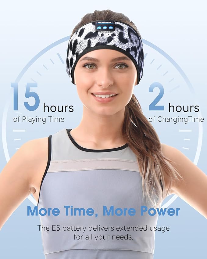 MUSICOZY Sleep Headphones Bluetooth 5.4 Headband, Wireless Music Sleeping Eye Mask Earbuds Earphones for Sports Workout Running Travel Yoga Office Cool Gadgets Unique for Mom Women