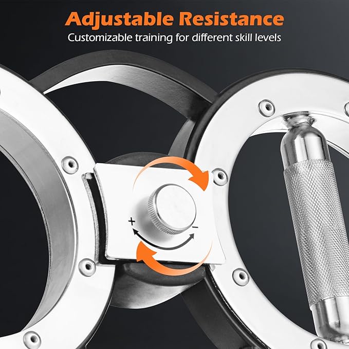 GYMAX Burn Machine, 12LBS Spinning Arm Trainer with Adjustable Resistance, & 360 Degree Rotating Grips, Upper Body Workout Rotator for Forearm, Shoulder, Chest, Home Gym Exercise