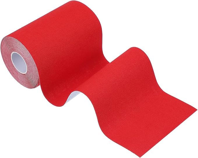 PATIKIL 5.5 Yard x 4 Inch Kinesiology Tape, 1 Roll Adhesive Cotton Sports Muscle Support Tapes Waterproof Elastic Tape for Knee Ankle Wrist Shoulder, Red