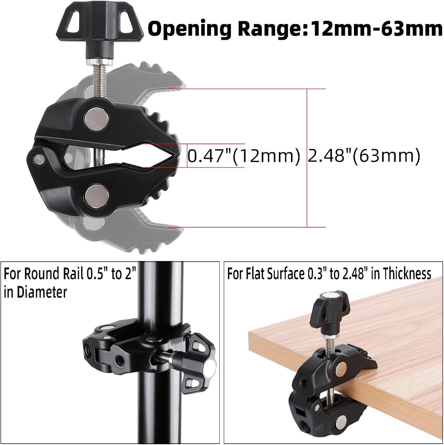 All-Metal Magnetic Phone Holder with Super Clamp&10″ Long Arm for Magsafe, Adjustable Rear View Mirror Phone Holder Mount for Car/Truck/Handlebar, Compatible with iPhone 16 15 14 13 12 Series