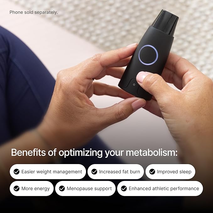 Lumen Metabolism Tracker Device - Measure Real-Time Fat & Carb Burn, Daily Nutrition, Meal Plans, Metabolic Health, Weight Loss, Athletic Fitness & Performance for Men & Women w/Month Subscription