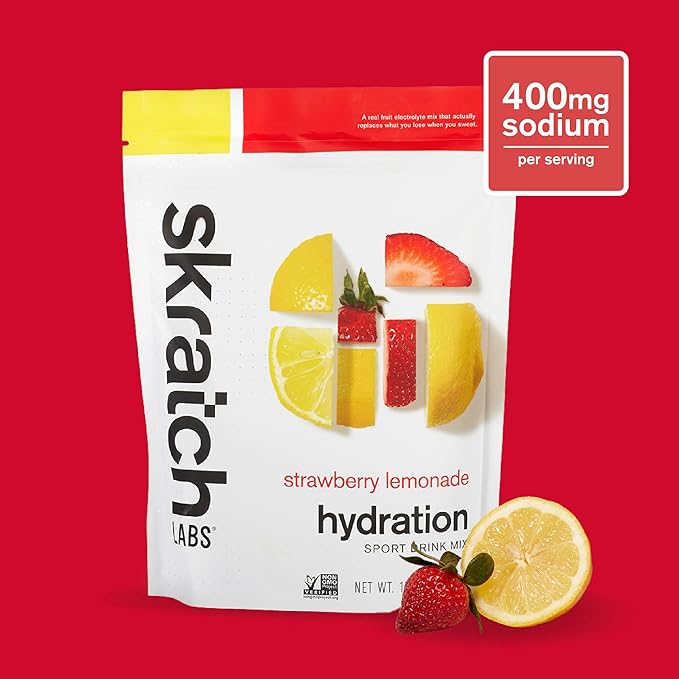 Skratch Labs Hydration Powder | Sport Drink Mix | Electrolytes Powder for Exercise, Endurance, and Performance | Strawberry Lemonade | 20 Servings | Non-GMO, Vegan, Kosher