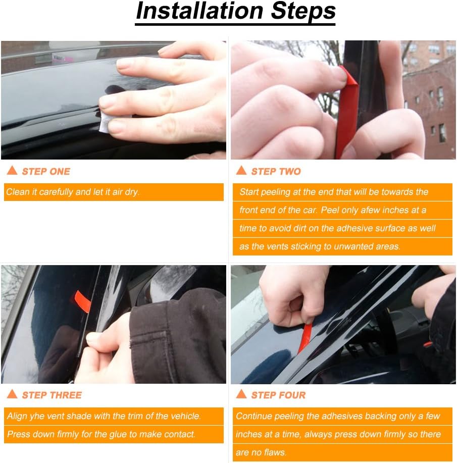 4pcs Outside Mount Style Window Rain Guards Durable Side Wind Deflectors Dark Smoke Nice Vent Window Visors Compatible with 2011-2019 Explorer