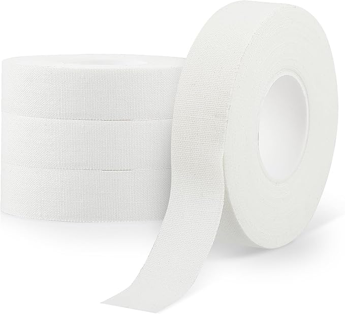 Finger Tapes, 0.5 Inch x 10 Yard White Athletic Tape - Extra Strong Adhesive, 4 Rolls for Sports, Medical & Foot Use - Ideal for Climbing, Basketball, Lifting & BJJ