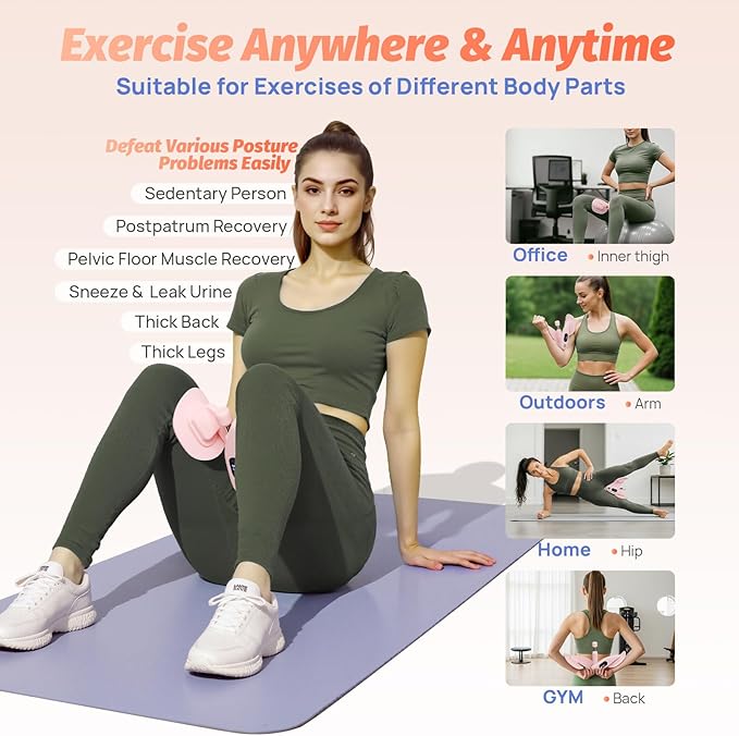 Thigh Master Thigh Exerciser for Women, Upgraded Inner Thigh Exerciser Pelvic Floor Exercise Kegel Hip Trainer, 45lb Thighmaster Home Gym for Legs Strengthen Machine