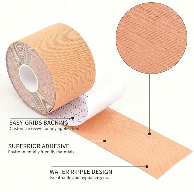 Kinesiology Tape 8 Rolls, Original Cotton Elastic Premium Athletic Tape,16.4 ft Uncut Tape,Hypoallergenic and Waterproof for Muscle Pain Relief and Joint Support