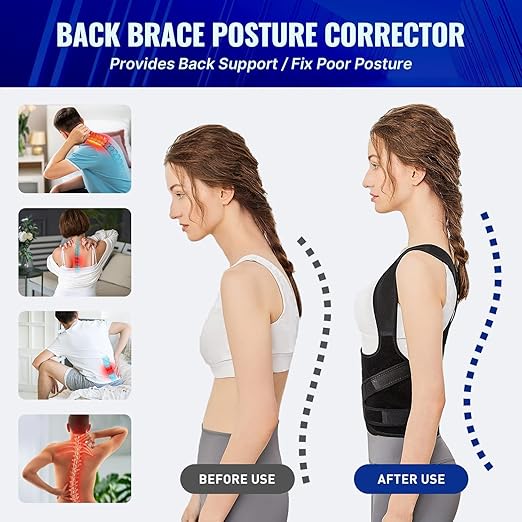 Posture Corrector for Women and Men, Adjustable Back Brace & Straightener for Scoliosis - Hunchback Correction - Back Pain/Spine Corrector/Back Support and Posture Trainer (Small)