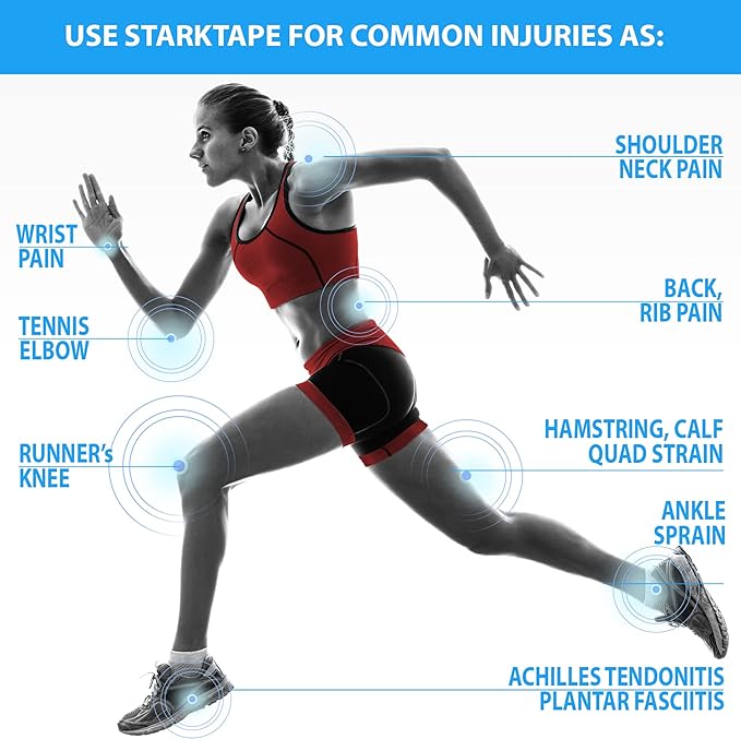 Kinesiology Tape Extra Wide 4" x 16.4' Roll - Supports Athletic Performance for Large Muscle Groups, Easy to Apply, Stays in Place for Days, Latex-Free, Waterproof