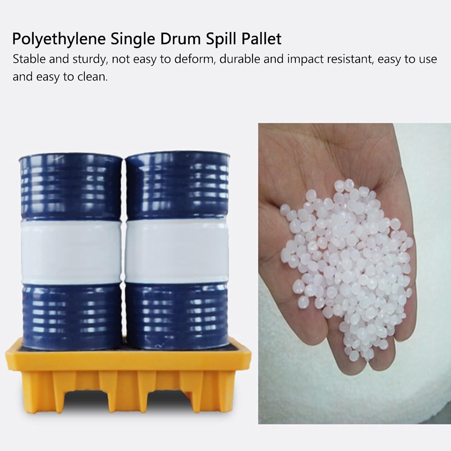 2 Drum Containment Spill Pallet, Polyethylene Low Profile Paint Bucket Tray, Industrial Garage Storage Detachable Shipping Leakproof Platform (Color : Yellow-5 Pack, Size : 26.4"x26.4"x3.9"