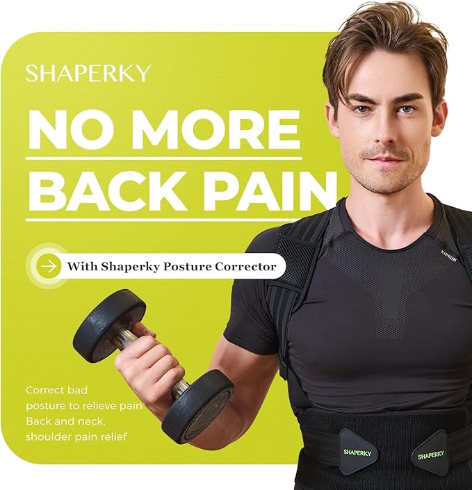 Posture Corrector for Back Support: Relief Shoulder Lumbar Upper Lower Pain for Hunchback Scoliosis - Adjustable Back Brace for Women & Men (Small/M)