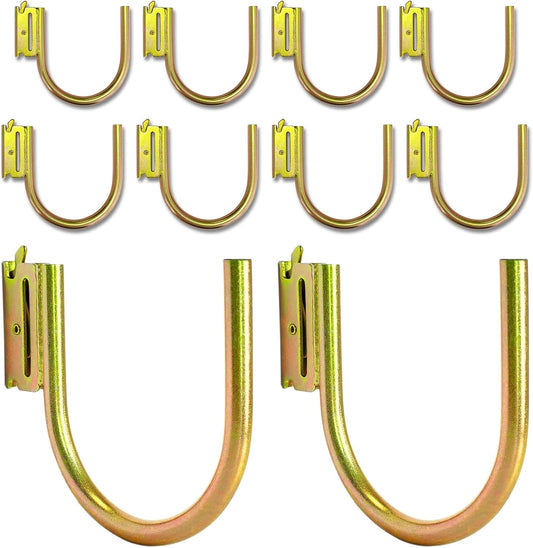 10 Pack 4" E Track J Hooks Heavy Duty Galvanized Steel E-Track Tie Down Accessories for Box Truck, Enclosed Trailer, Garage, Vans, Warehouse, Workshop