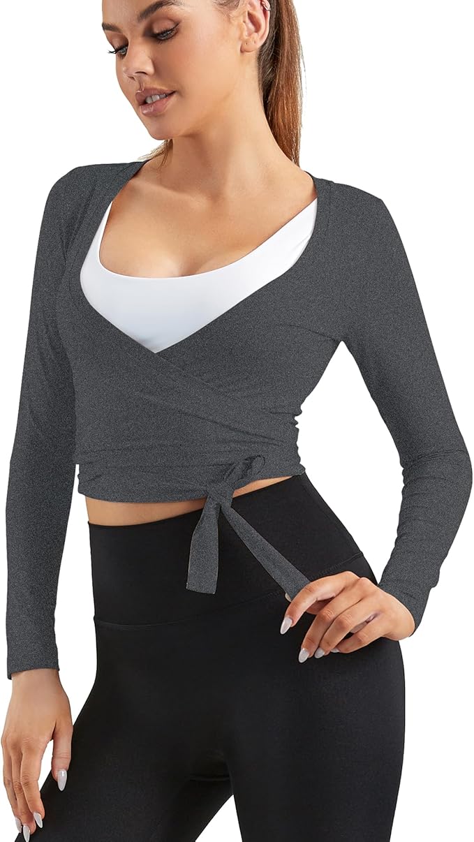 Women Tie Front Shrug Long Sleeve Bolero Cardigan Lightweight Casual Tops