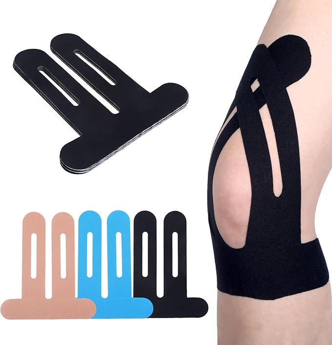 Kinesiology Tape for Knees,20 Count Kinesiology Tape Precut, Waterproof Original Cotton Elastic Athletic Strips Knee Tapes for Muscle&Joint Support,Knee Pain Relief Athletic Tapes,Not Easy to Fall Off