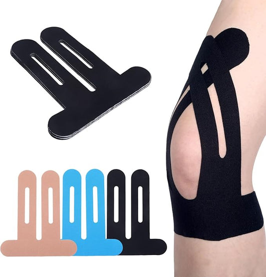Kinesiology Tape for Knees,20 Count Kinesiology Tape Precut, Waterproof Original Cotton Elastic Athletic Strips Knee Tapes for Muscle&Joint Support,Knee Pain Relief Athletic Tapes,Not Easy to Fall Off