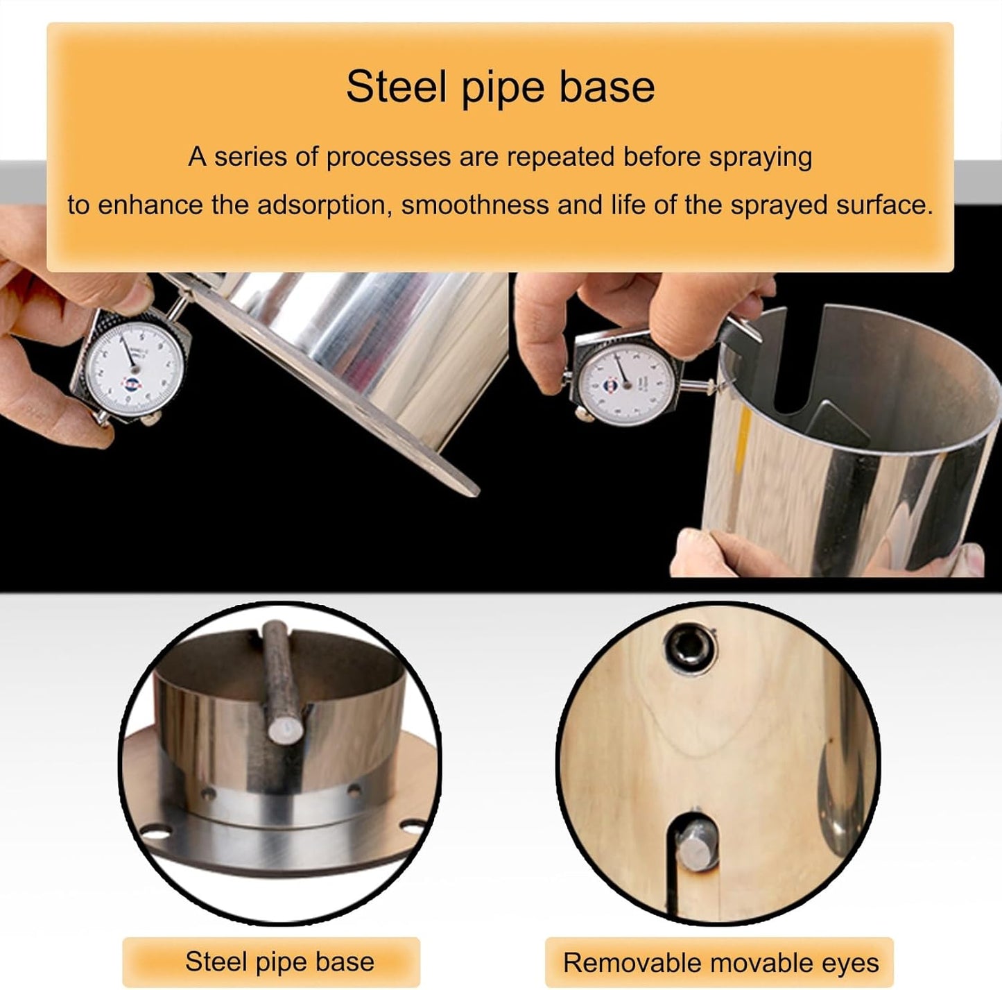 Safety Barrier Bollard, Steel Car Parking Protection Posts, Caution Cones, Driveway Barrier, Parking Stopper for Garage, Perfect for Traffic-Sensitive Area(Yellow (1PCS))