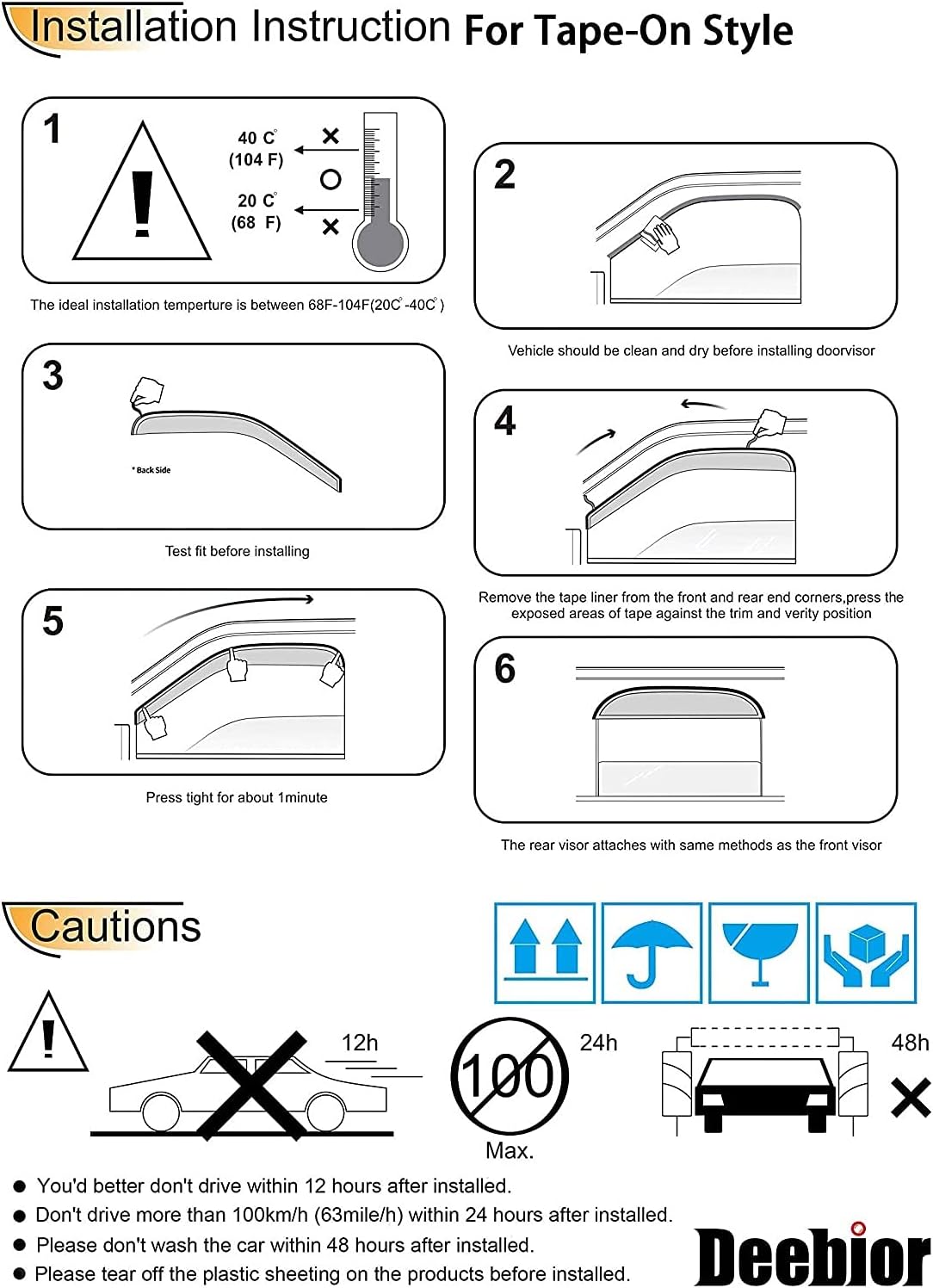 94243 Original Side Window Deflector Visor Rain Guard,Outside Mount Tape-on Shatterproof Dark Smoke,4pcs Window Shades fit for 2005-2010 Jeep Grand Cherokee