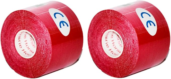 Kinesiology Tape Pro, Athletic Waterproof Muscle Support Adhesive Kinesio Sport Tape for Athletes 2 inches x 16.4 feet, 2 Rolls, Red
