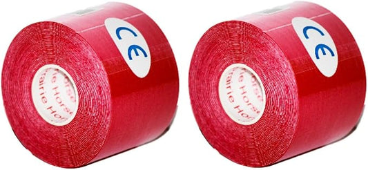 Kinesiology Tape Pro, Athletic Waterproof Muscle Support Adhesive Kinesio Sport Tape for Athletes 2 inches x 16.4 feet, 2 Rolls, Red