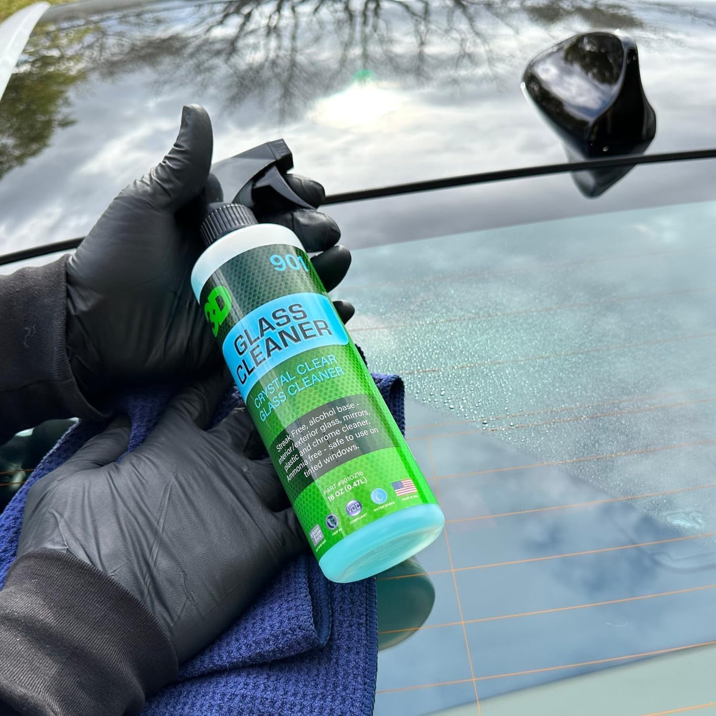 3D Glass Cleaner - Ready to Use, Tint Safe, Streak Free Glass Cleaner - 16oz.