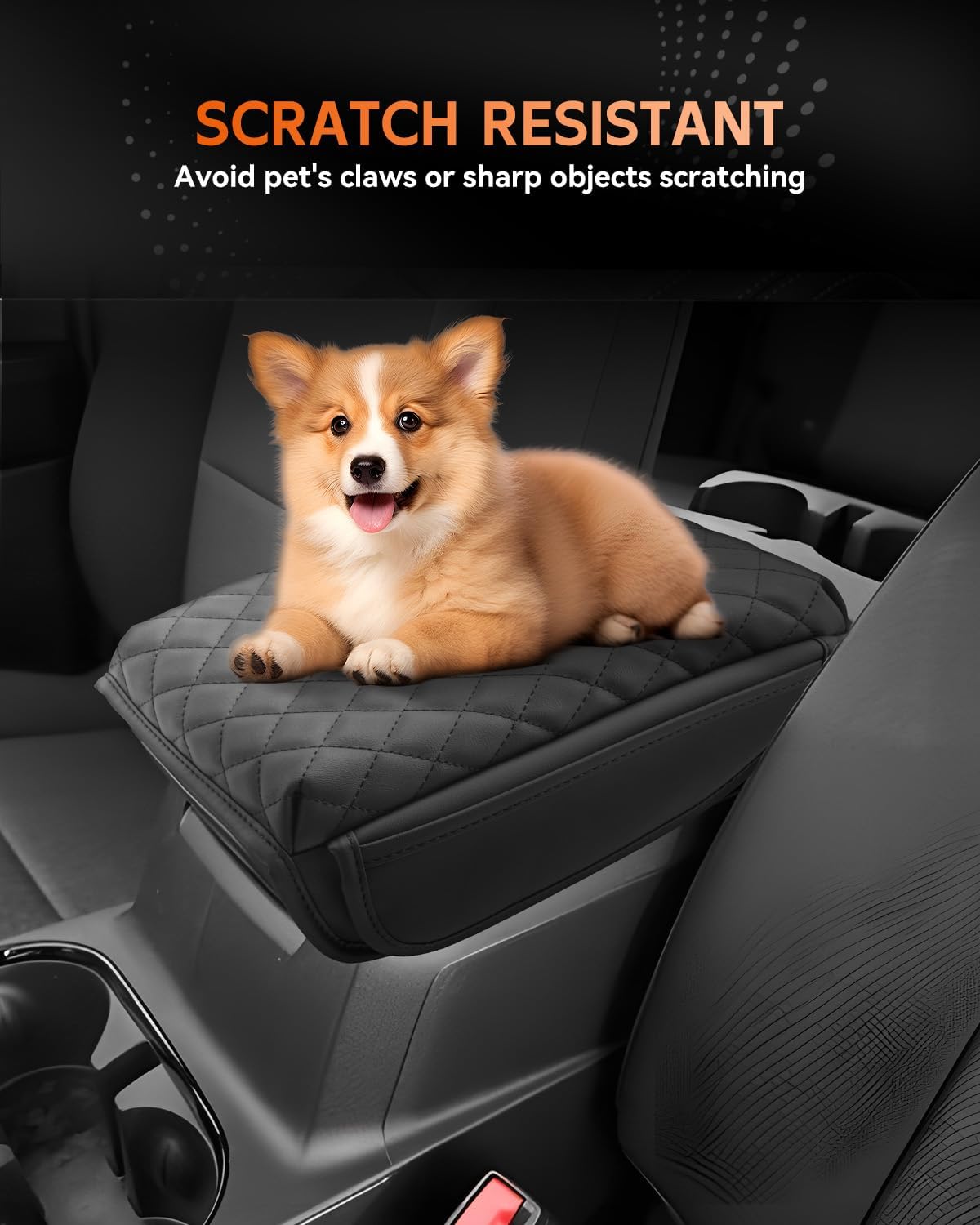 CDEFG for Chevrolet Colorado 2023-2025 2026 Center Console Cover Armrest Box Cover for Chevy Colorado (WT, LT, Trail Boss, Z71, ZR2) Accessories Console Arm Rest Protector 2 Side Pocket