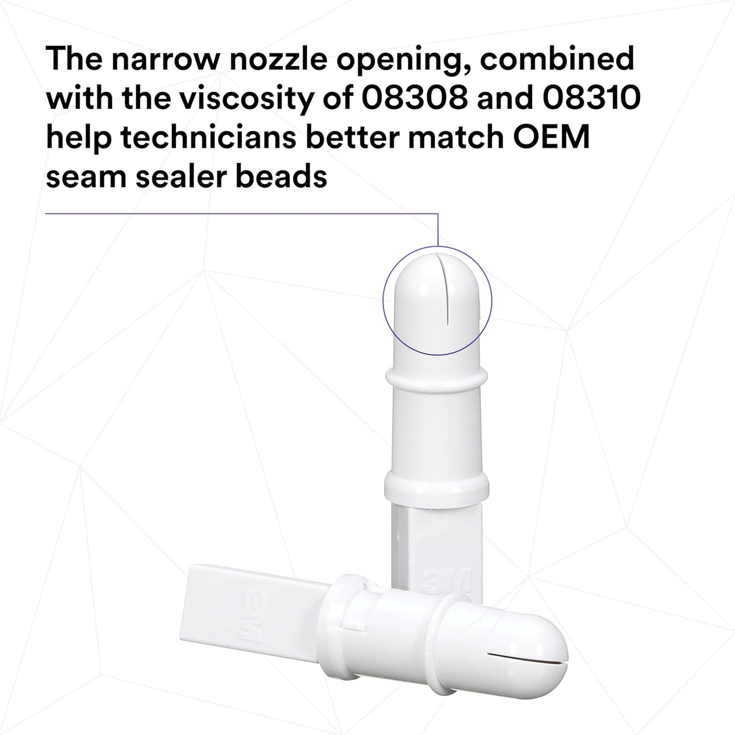 3M OEM Match Adjustable Ripple Tip, 33995, Single-Use, Pack of 10 Nozzles, OEM Style Bead, Adjustable Width, Heavy-Bodied Seam Sealer Look and Texture Replication for Collision Repair