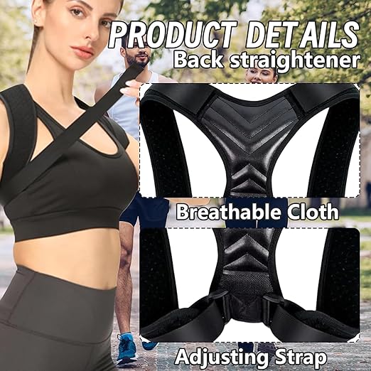 Posture Corrector for Women, Back Straightener for Men, Upper Back Support Brace, Adjustable Shoulder Corrector for Improving Back and Neck Posture Relief Pain