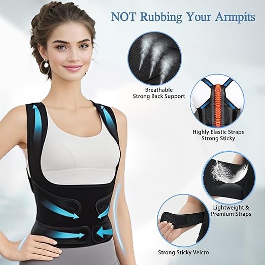 Back Brace Posture Corrector for Women and Men,Adjustable Full Back Brace and Shoulder Straightener,for Back Pain Relief,Hunchback Correction,Scoliosis,Posture Trainer