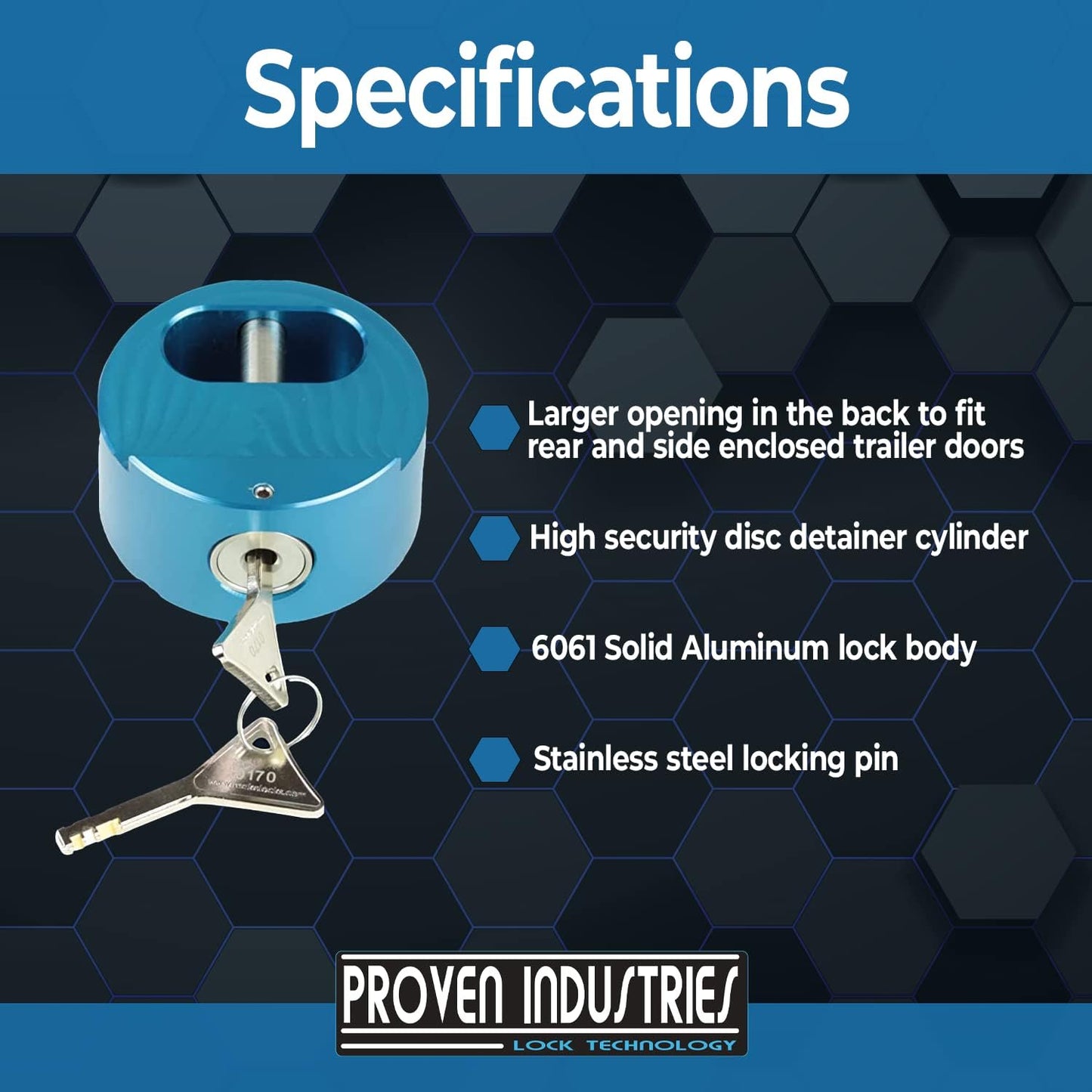 Proven Industries Model 400XL Puck-Lock Set, Made in The USA, Pack of 2, (Blue)