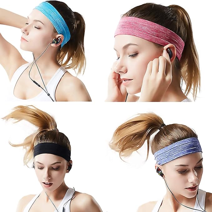 Workout Headbands Non Slip Headband Sport Headbands Sweatbands Elastic Sport Hair Bands for Sports Travel Indoor Fitness Gym