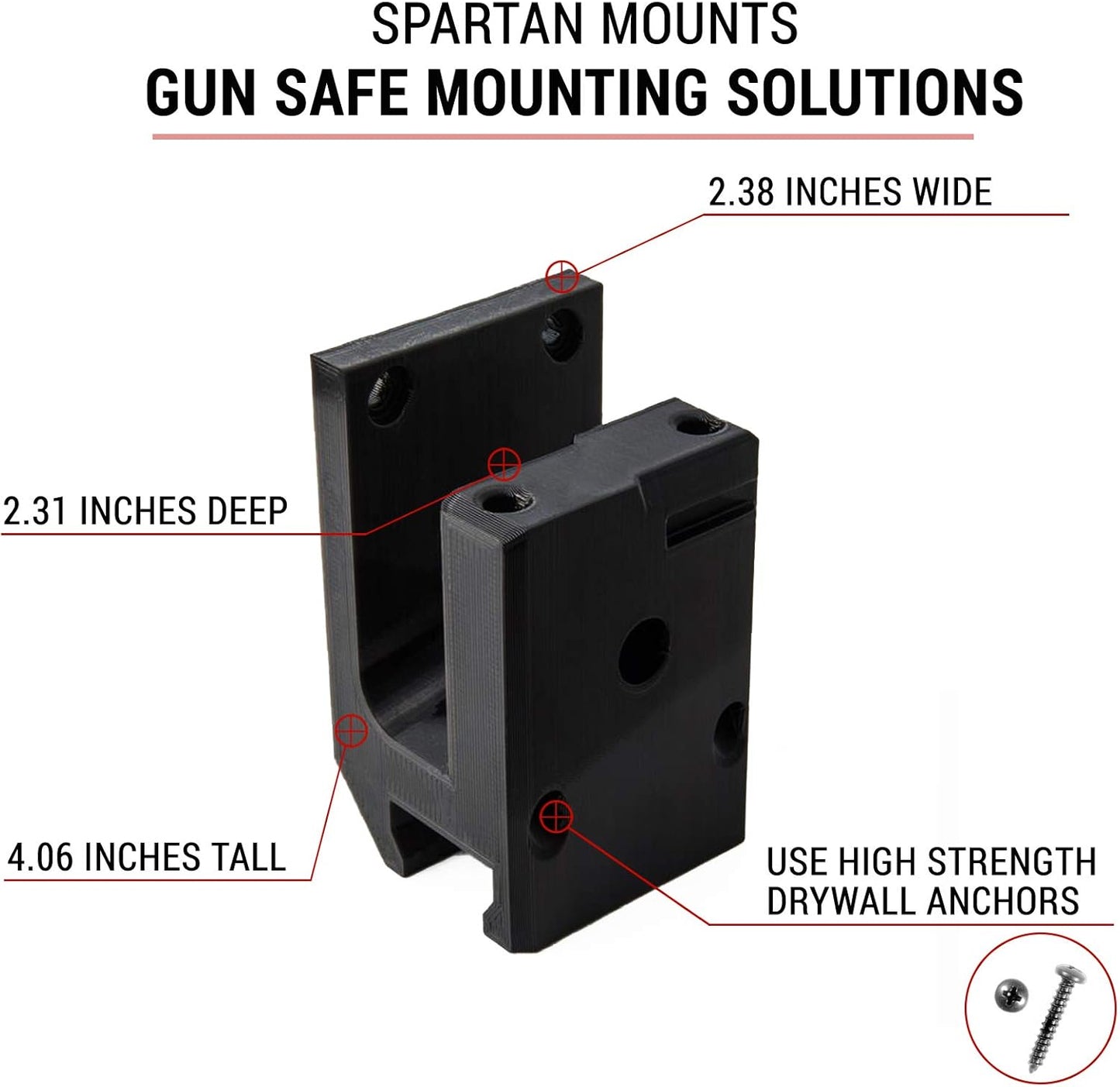 Spartan Mounts Locking .223/5.56 Rifle Mount Wall Display | Low Profile Floating Design Vertical and Horizontal Mounting Solution | Gun Room Safe Storage Organzation | Made in USA