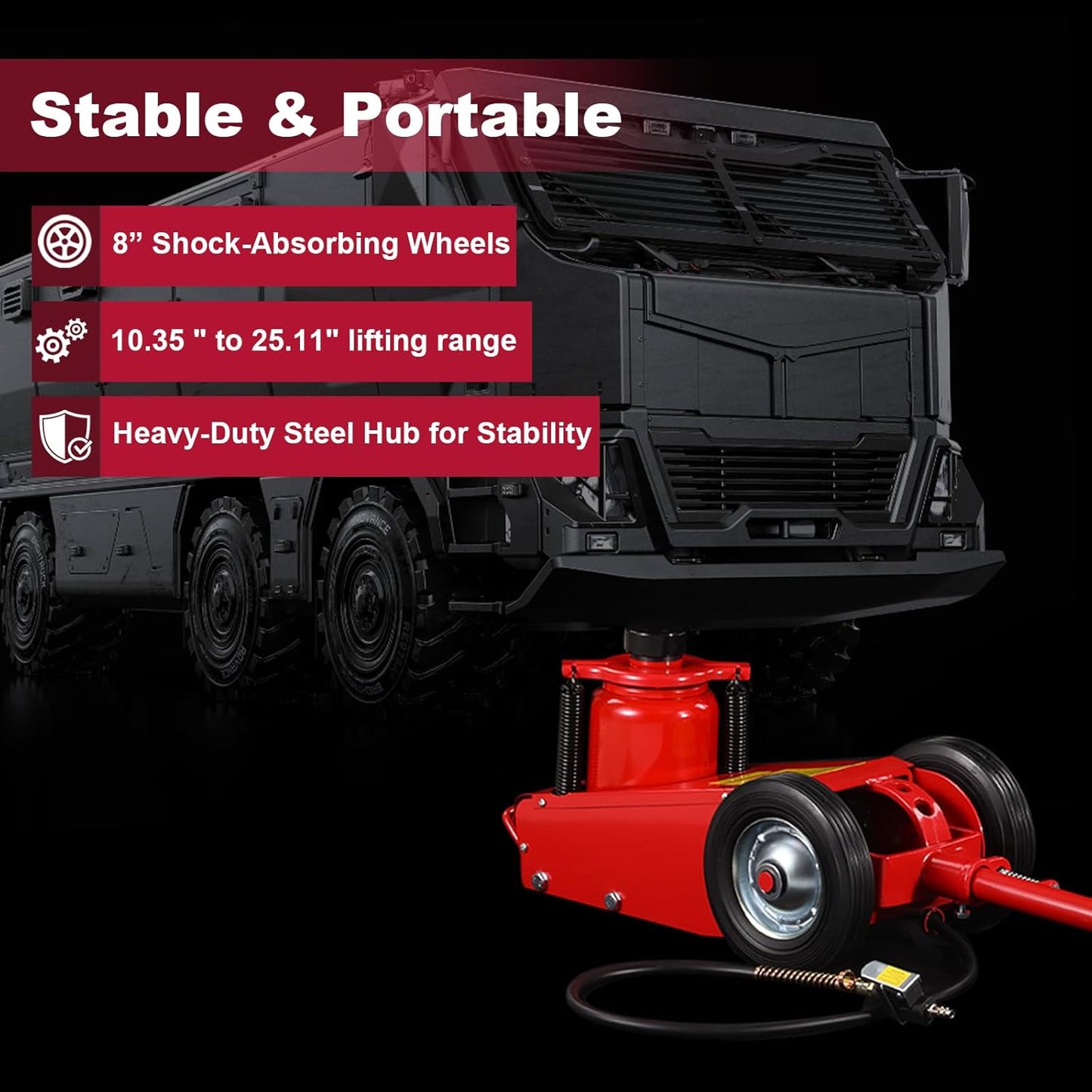 Stark USA Heavy Duty 35-Ton Air Hydraulic Floor Jack for Trucks (70,000lbs) Capacity Service Floor Jack Repair Lifting Tool Shop Air Lift Truck