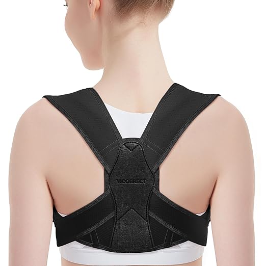 Posture Corrector for Women and Men, Adjustable Upper Back Brace for Clavicle Support and Providing Pain Relief from Neck, Shoulder, and Upper Back (Black, Large/XLarge)