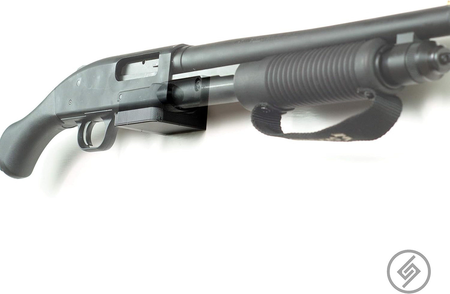 Spartan Mount Compatible with Mossberg 88, 500, 590 Shotgun Display Storage Organization System | Unique Low Profile Design | Gun Safe Wall Room Mounting Solution (410-Gauge, Barrel Points Right)