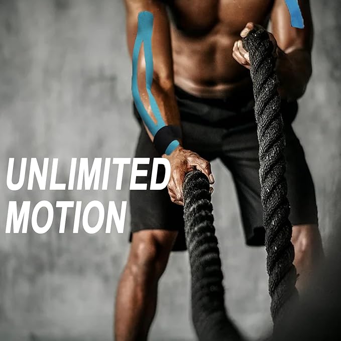 Pro Synthetic Kinesiology Tape Waterproof Athletic Tape [3 Rolls] 2inch x Long Roll 16ft Free Cut Tape for Ankle Wrists Knees Elastic Swimming Sports Activities Tapes（Black)