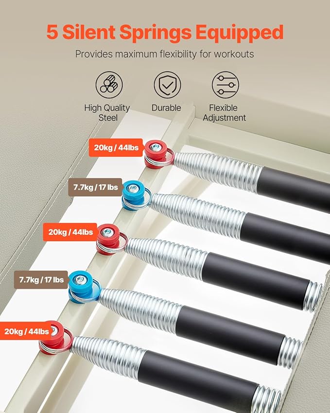 VEVOR Pilates Reformer Machine, Pilates Workout Equipment for Home Gym Studio Use, Pilates Bed with Dual Resistance- Spring & Cord, Reformer Set, Up to 400 LBS