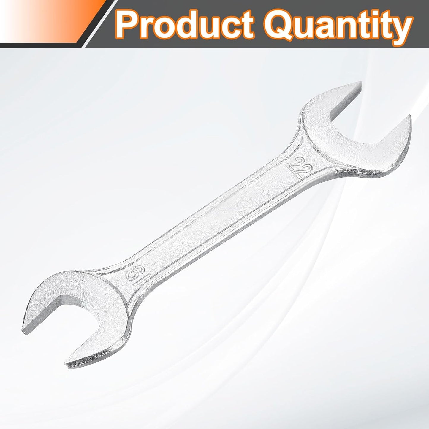 HARFINGTON Double Open End Wrench 19mm x 22mm Metric 15 Degree Offset Angle Small Flat Head Wrench Galvanizing Open Ended Spanner for Automotive Repair Furniture Assembly