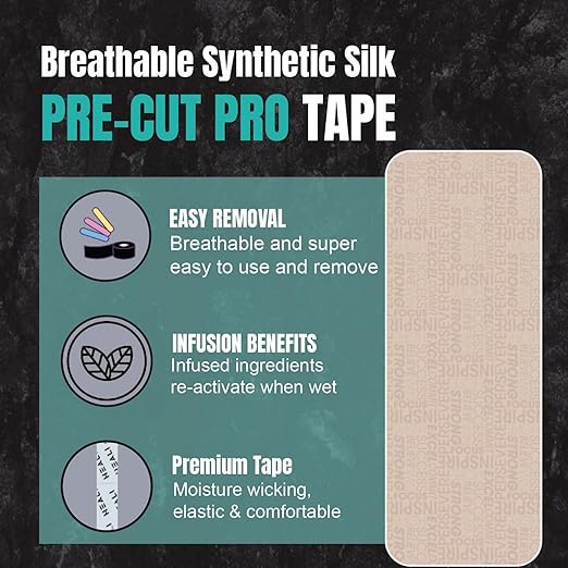 Heali Kinesiology Tape with Magnesium and Menthol, 20 Pcs Precut Strips, K Tape Roll, Knees, Physical Therapy Sports Tape for Muscle and Joint Pain Relief, Water Resistant, Beige Inspiration