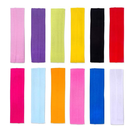 DERAYEE Women Yoga Hair Bands, 12 Colors Soft Elastic Headbands for Sport Workout Head wrap accessories
